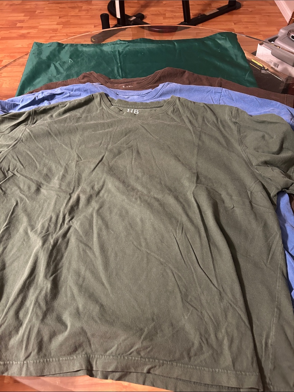 Men's Classic Olive Green, baby blue & brown  Crew Neck T-Shirts 3 pack deal